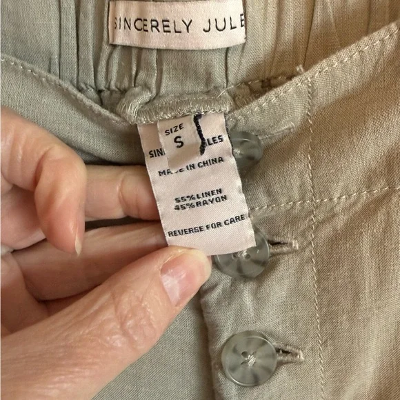 Sincerely Jules Beige Men's Chinos with Button Accents - Picture 2 of 8